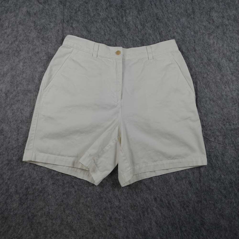 Ralph Lauren Shorts Women 6 White Cotton Chino Classic Mid Rise Preppy Old Money